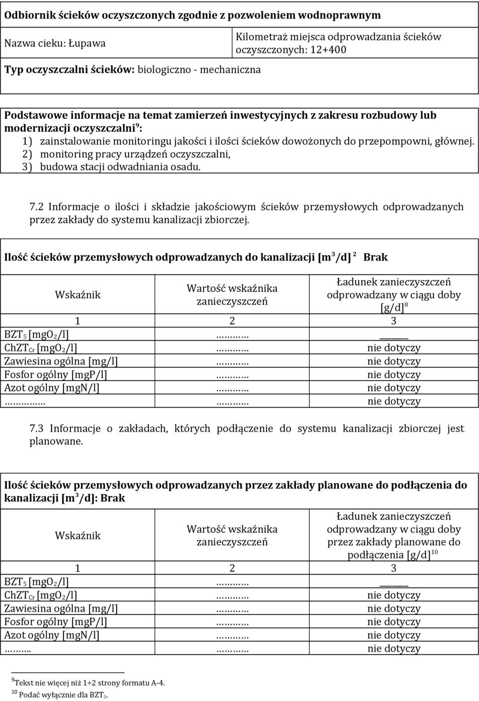 głównej. 2) monitoring pracy urządzeń oczyszczalni, 3) budowa stacji odwadniania osadu. 7.