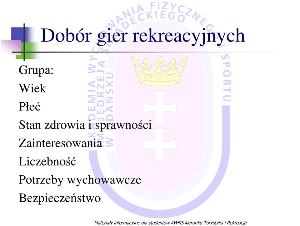 sprawności Zainteresowania