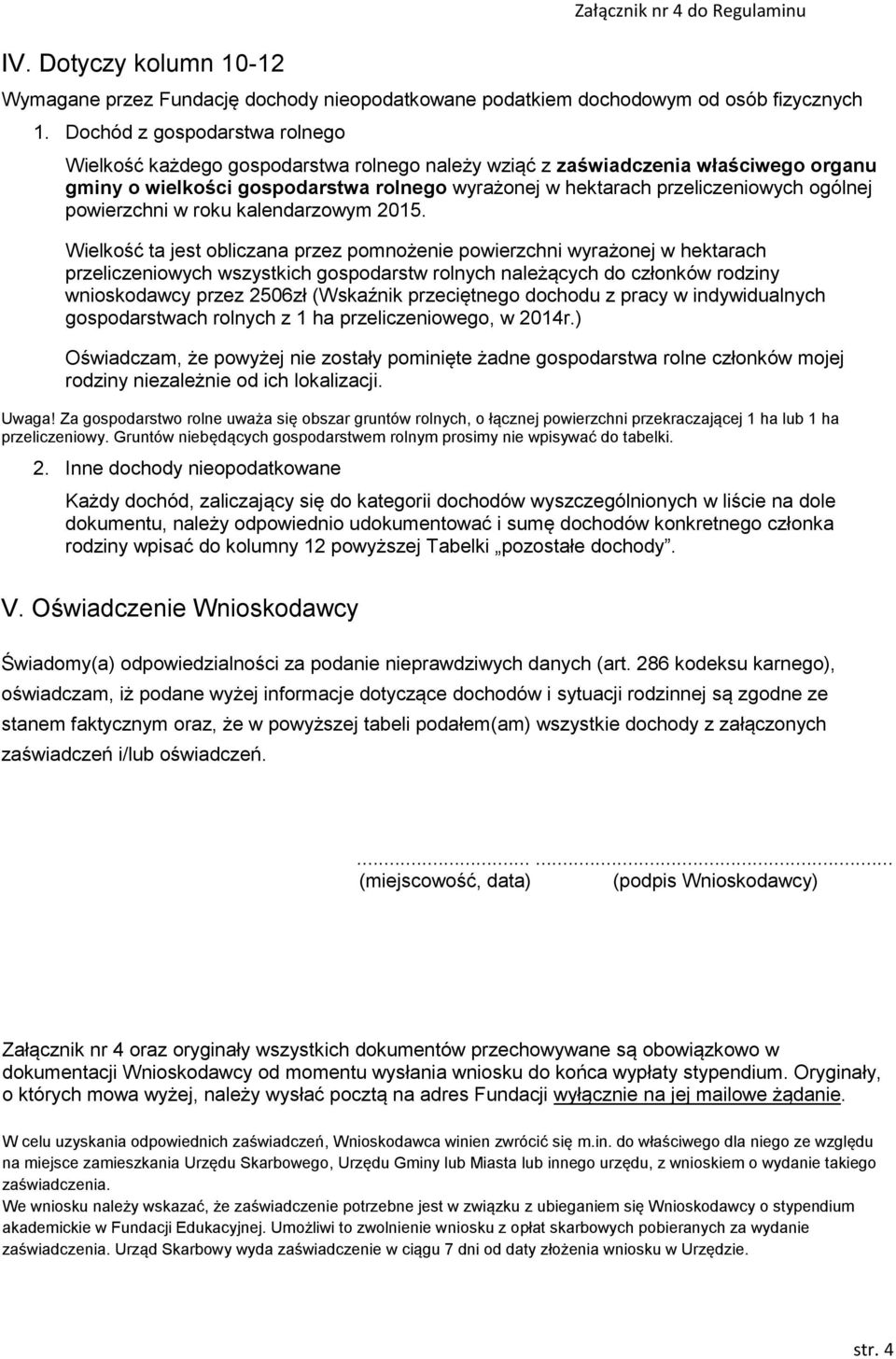 ogólnej powierzchni w roku kalendarzowym 2015.