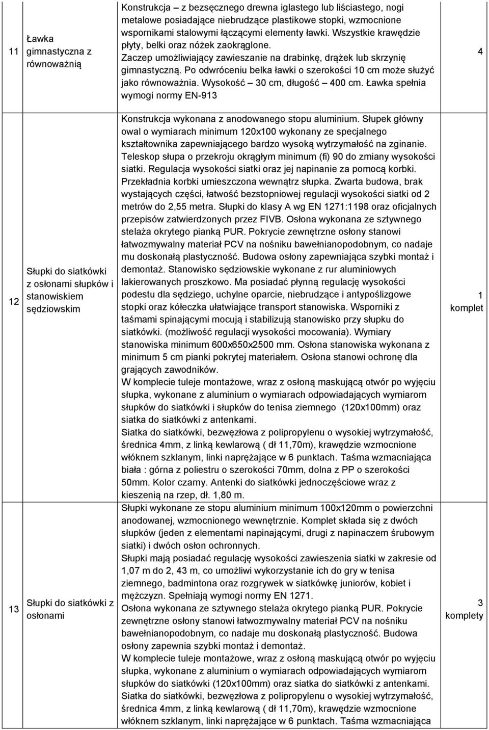 Po odwróceniu belka ławki o szerokości 0 cm może służyć jako równoważnia. Wysokość 30 cm, długość 400 cm.