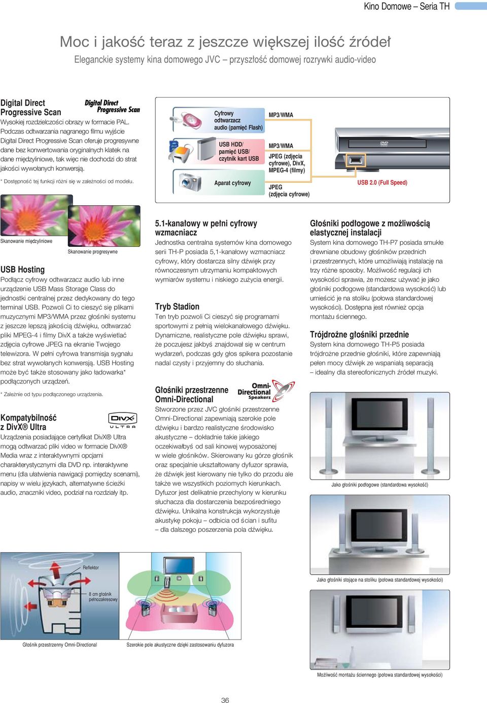 Podczas odtwarzania nagranego filmu wyjêcie Digital Direct Progressive Scan oferuje progresywne dane bez konwertowania oryginalnych klatek na dane mi dzyliniowe, tak wi c nie dochodzi do strat
