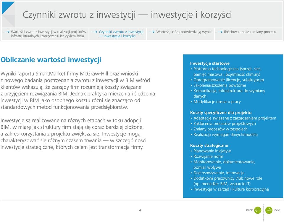 Inwestycje są realizowane na różnych etapach w toku adopcji BIM, w miarę jak struktury firm stają się coraz bardziej złożone, a zakres korzystania z projektu zwiększa się.