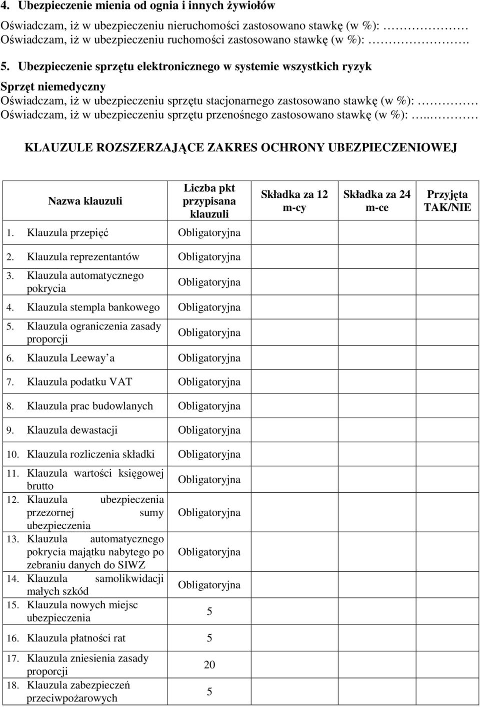 sprzętu przenośnego zastosowano stawkę (w %):.
