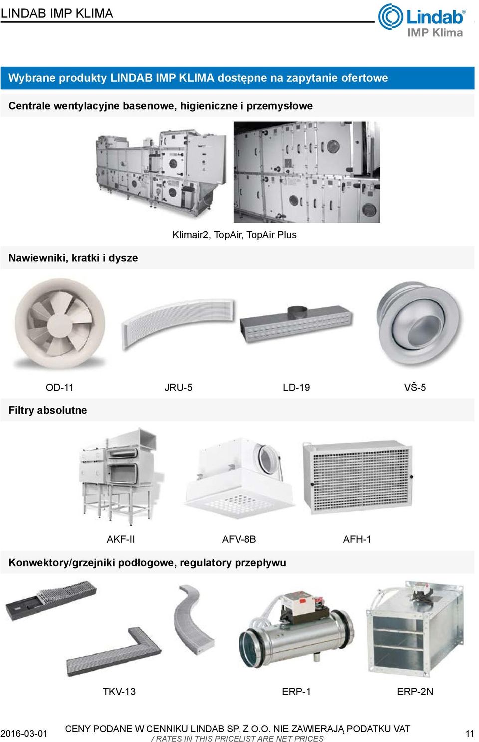 dysze Klimair2, TopAir, TopAir Plus OD-11 JRU-5 LD-19 VŠ-5 Filtry absolutne AKF-II