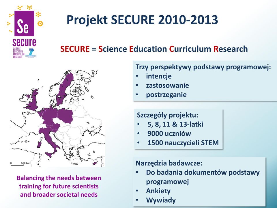 9000 uczniów 1500 nauczycieli STEM Balancing the needs between training for future scientists