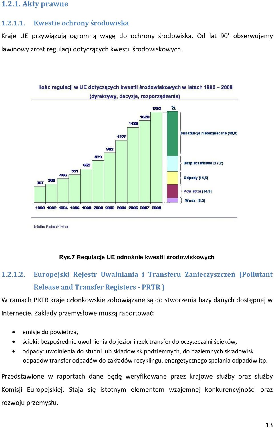 1.2. Europejski Rejestr Uwalniania i Transferu Zanieczyszczeń (Pollutant Release and Transfer Registers - PRTR ) W ramach PRTR kraje członkowskie zobowiązane są do stworzenia bazy danych dostępnej w
