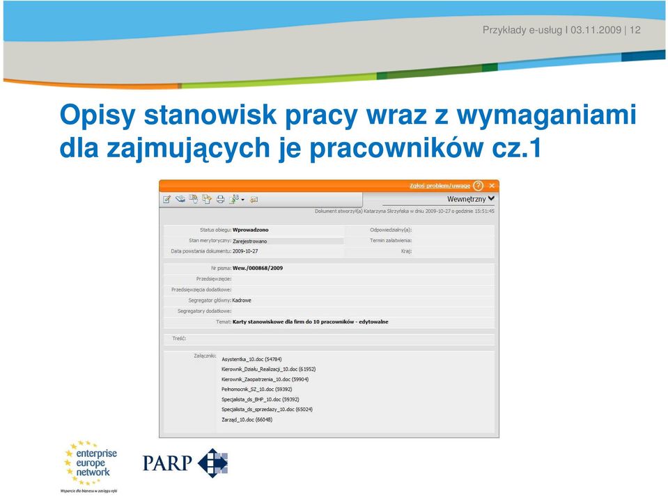 Date 12 Opisy stanowisk pracy wraz