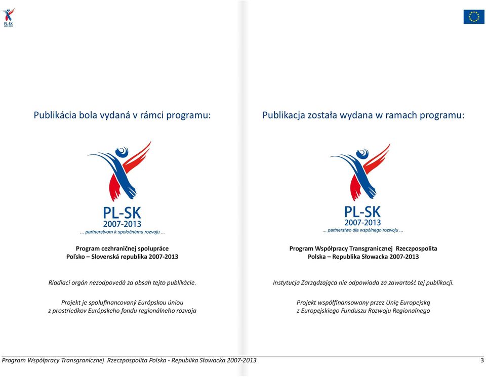 Projekt je spolufinancovaný Európskou úniou z prostriedkov Európskeho fondu regionálneho rozvoja Instytucja Zarządzająca nie odpowiada za zawartość tej