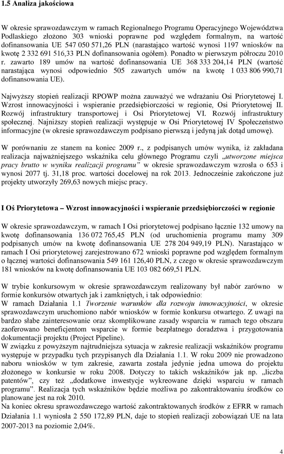 zawarto 189 umów na wartość dofinansowania UE 368 333 24,14 PLN (wartość narastająca wynosi odpowiednio 55 zawartych umów na kwotę 1 33 86 99,71 dofinansowania UE).