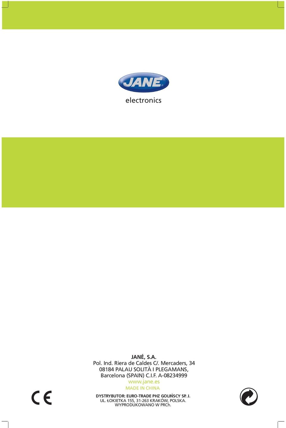 I.F. A-08234999 www.jane.
