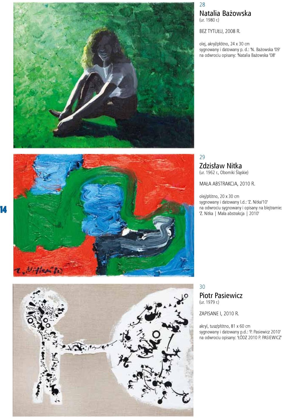 14 olej/płótno, 20 x 30 cm sygnowany i datowany l.d.: 'Z. Nitka'10' na odwrociu sygnowany i opisany na blejtramie: 'Z.