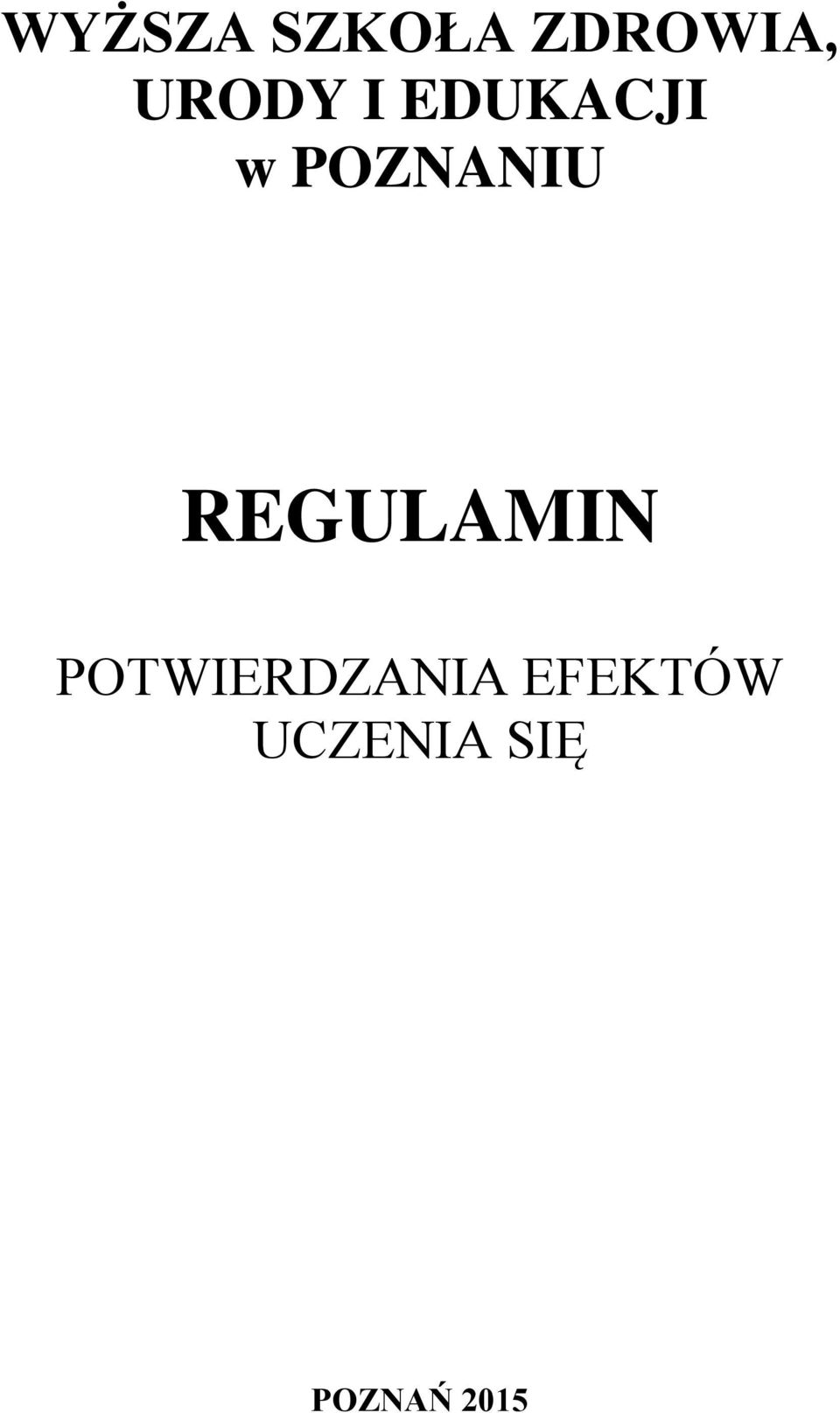 POZNANIU REGULAMIN