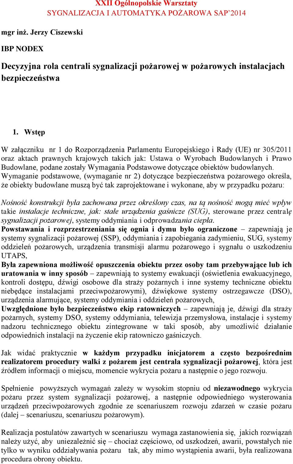 Wymagania Podstawowe dotyczące obiektów budowlanych.