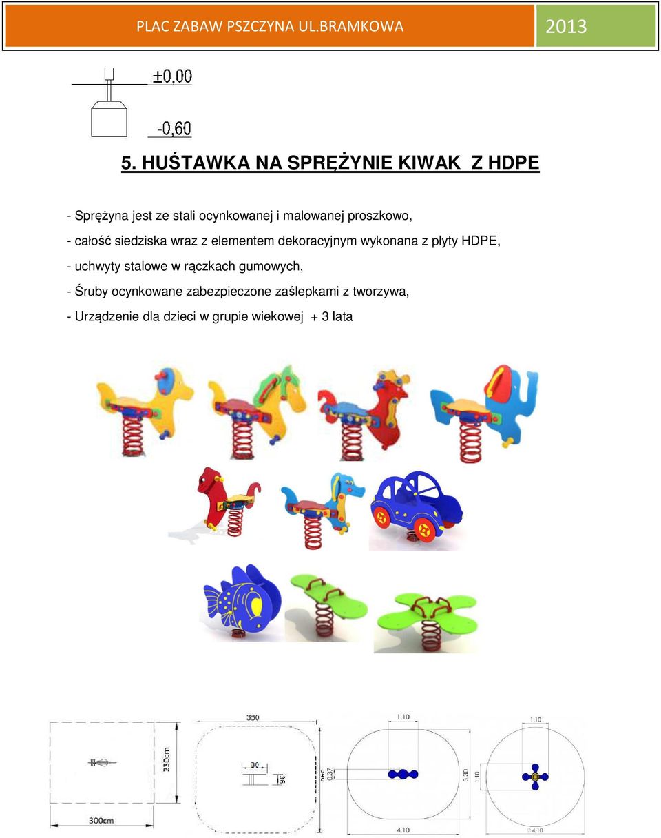 z płyty HDPE, - uchwyty stalowe w rączkach gumowych, - Śruby ocynkowane