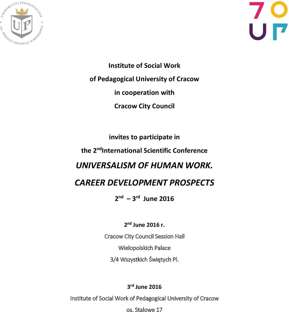 CAREER DEVELOPMENT PROSPECTS 2 nd 3 rd June 2016 2 nd June 2016 r.