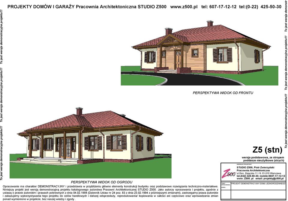 PERSPEKTYWA WIDOK OD OGRODU