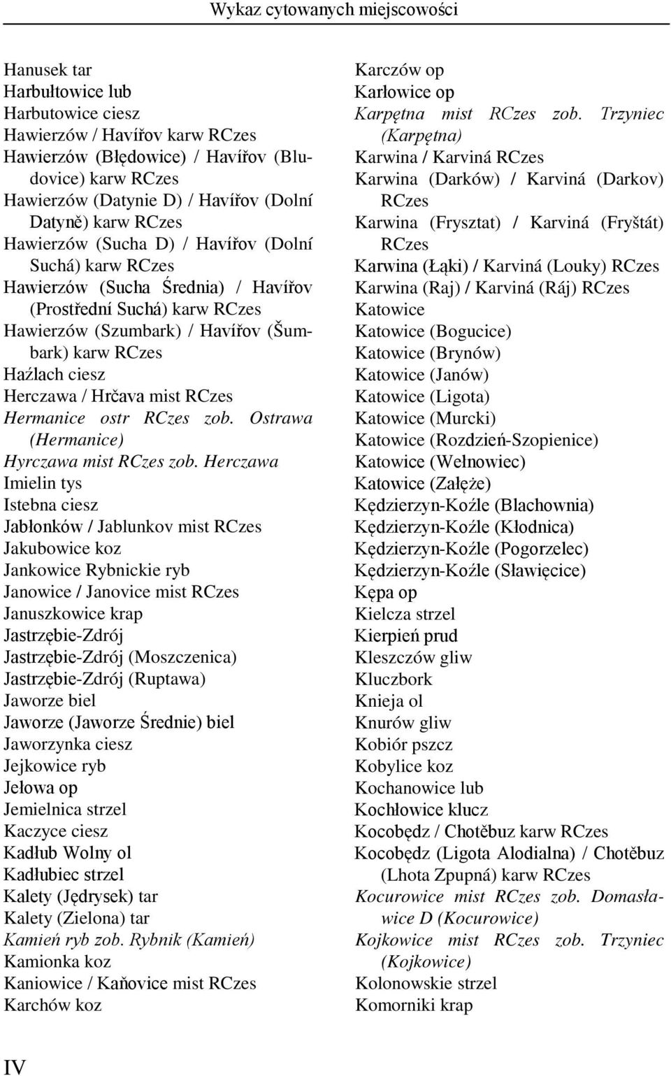 Ostrawa (Hermanice) Hyrczawa mist zob.