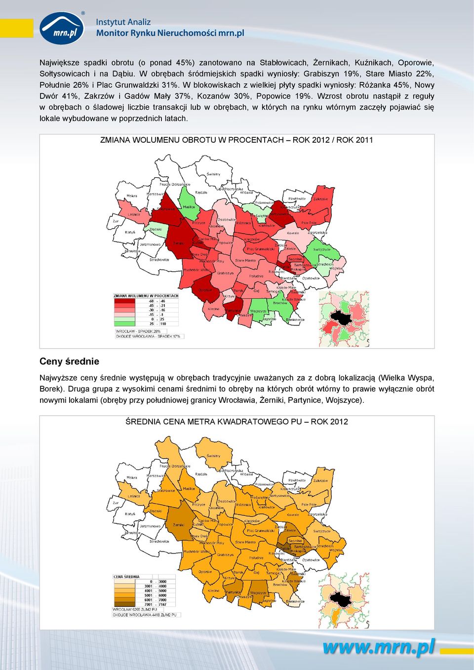 W blokowiskach z wielkiej płyty spadki wyniosły: Różanka 45%, Nowy Dwór 41%, Zakrzów i Gadów Mały 37%, Kozanów 30%, Popowice 19%.