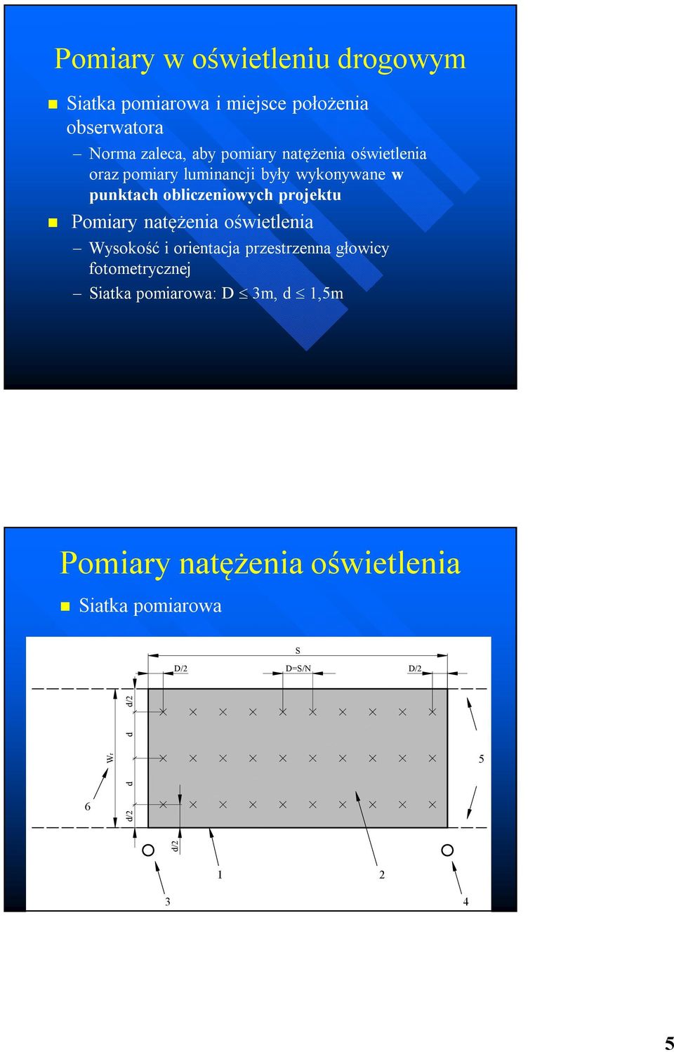 Pomiary natężenia oświetlenia Wysokość i orientacja przestrzenna głowicy fotometrycznej Siatka