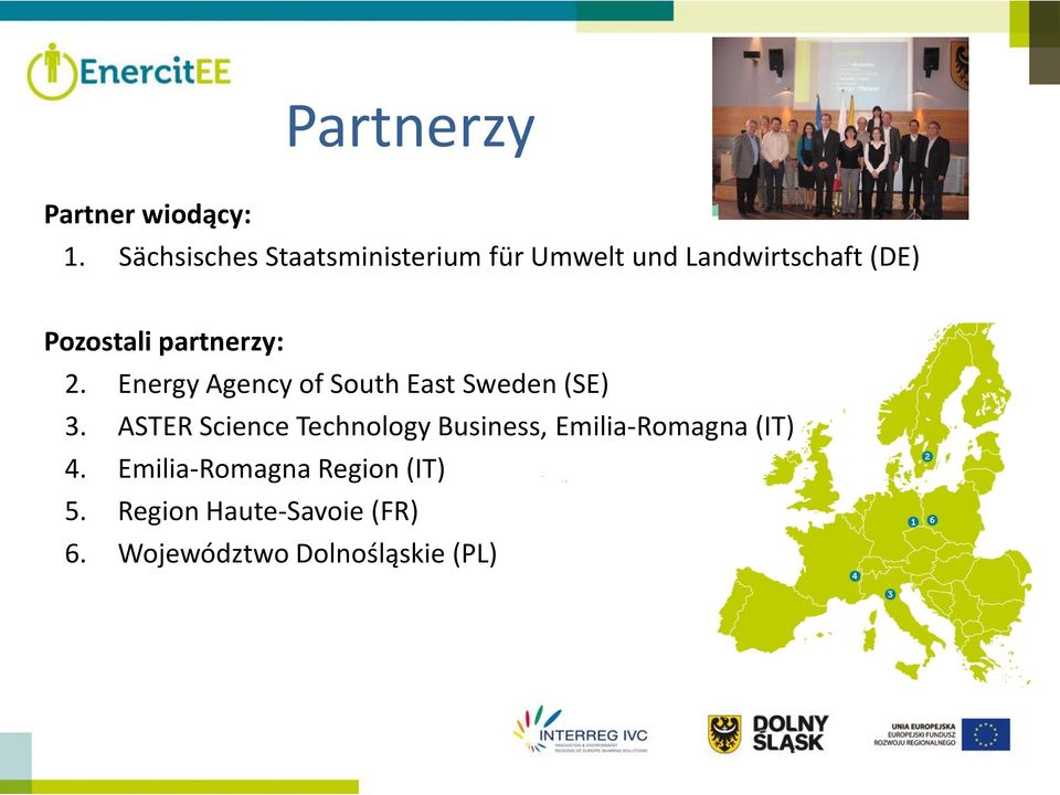 partnerzy: 2. Energy Agency of South East Sweden (SE) 3.