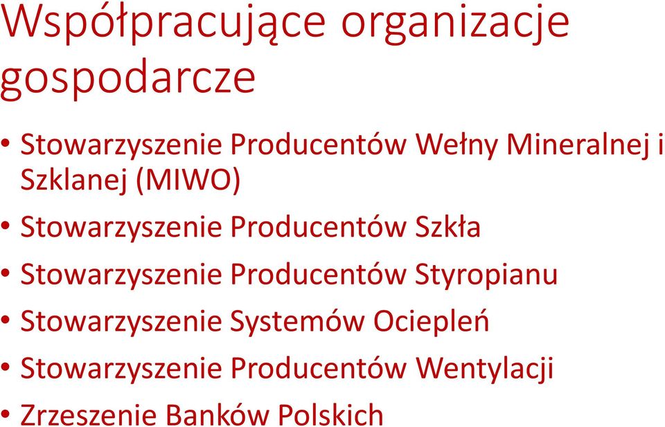 Stowarzyszenie Producentów Styropianu Stowarzyszenie Systemów