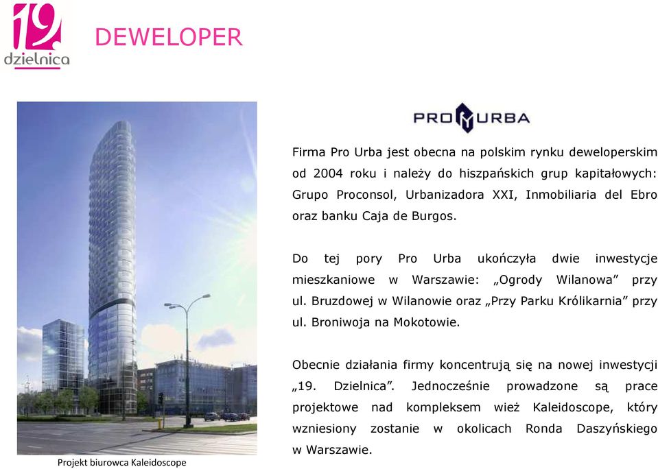 Bruzdowej w Wilanowie oraz Przy Parku Królikarnia przy ul. Broniwoja na Mokotowie.