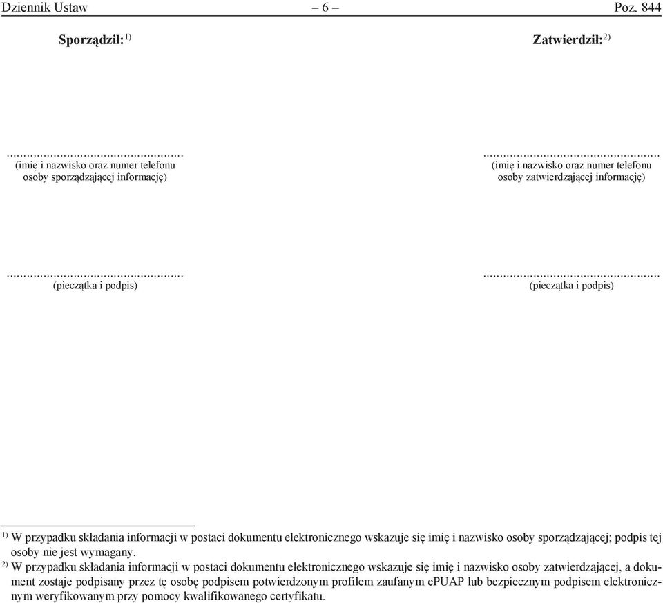 dokumentu elektronicznego wskazuje się imię i nazwisko osoby sporządzającej; podpis tej osoby nie jest wymagany.