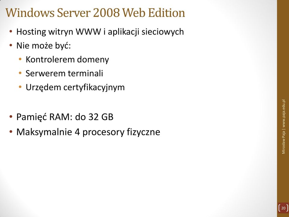 domeny Serwerem terminali Urzędem certyfikacyjnym