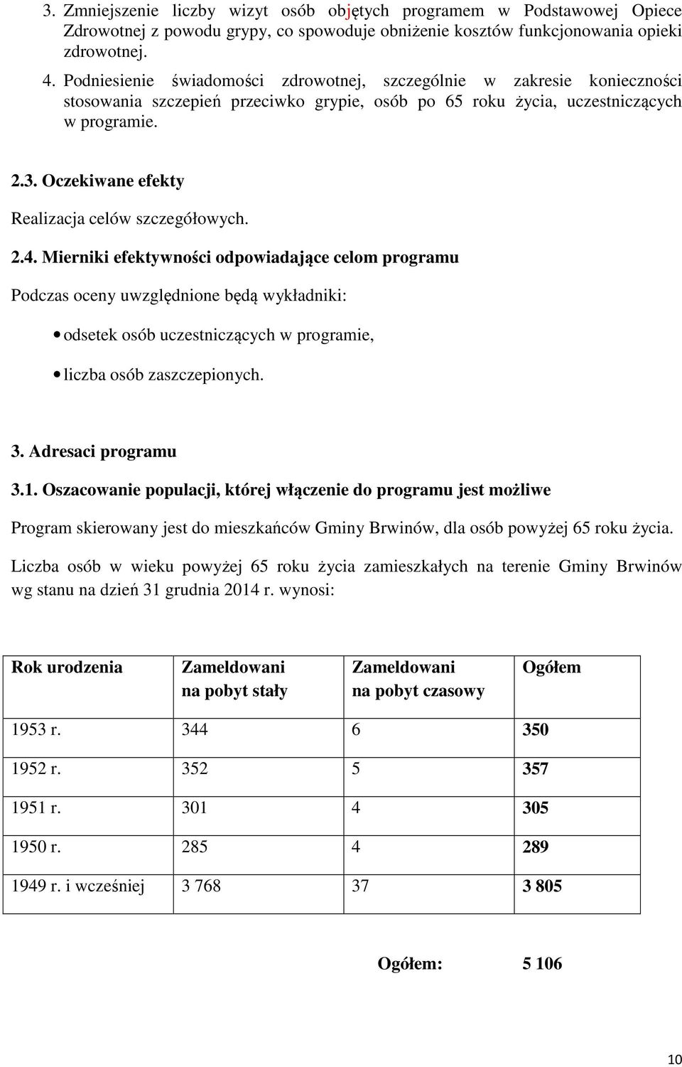 Oczekiwane efekty Realizacja celów szczegółowych. 2.4.