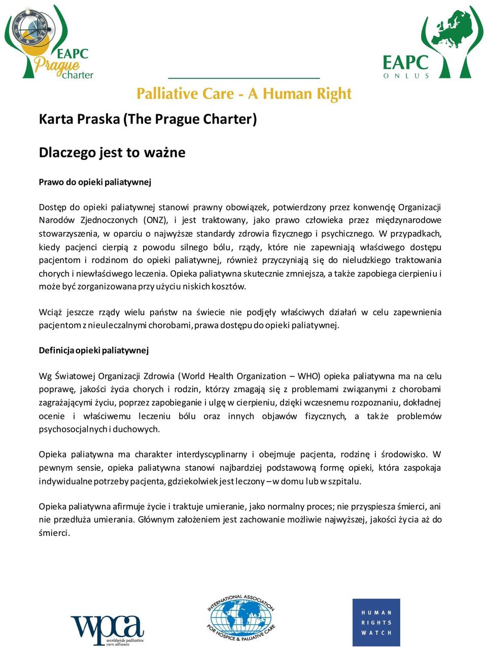 W przypadkach, kiedy pacjenci cierpią z powodu silnego bólu, rządy, które nie zapewniają właściwego dostępu pacjentom i rodzinom do opieki paliatywnej, również przyczyniają się do nieludzkiego