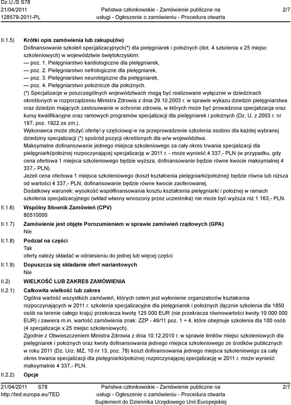 Pielęgniarstwo neurologiczne dla pielęgniarek, poz. 4. Pielęgniarstwo położnicze dla położnych.