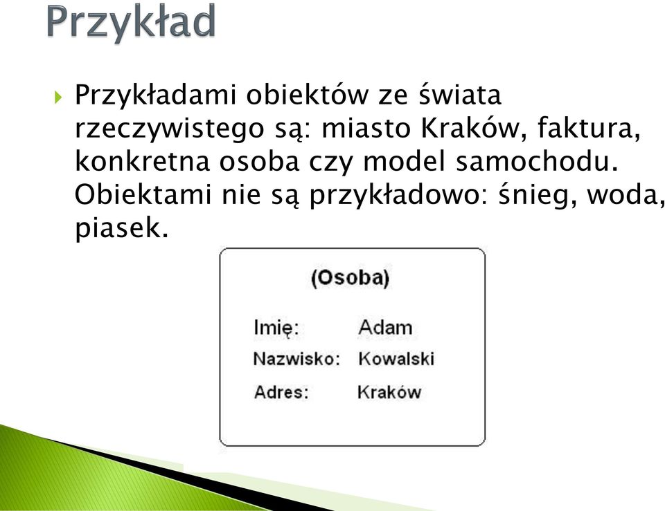 faktura, konkretna osoba czy model