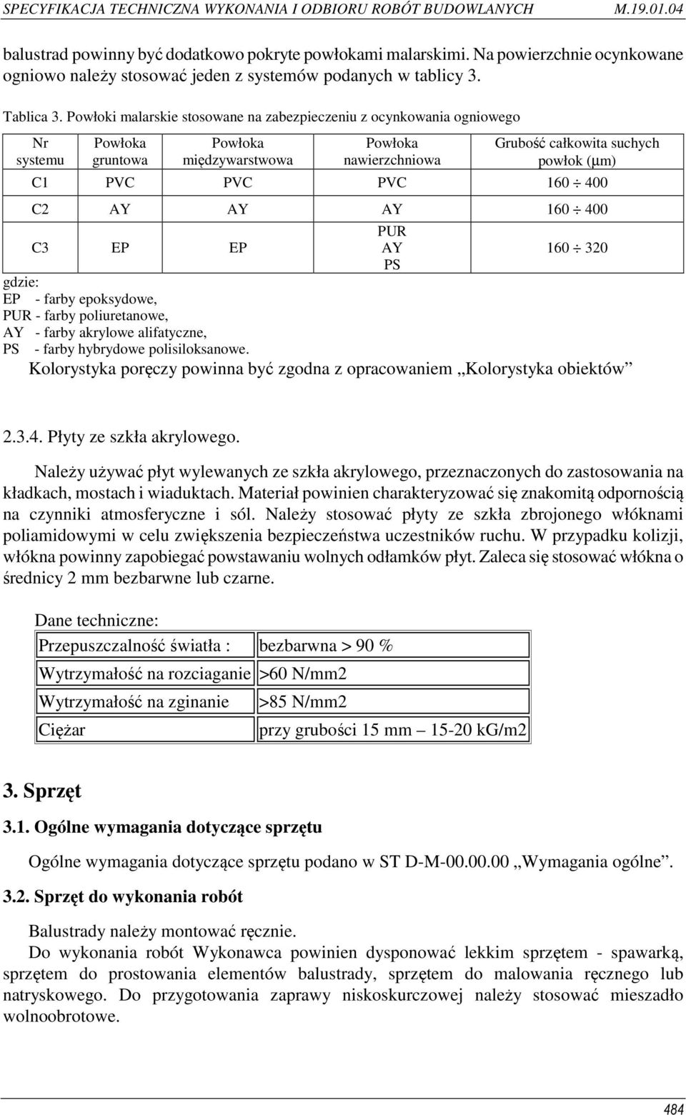 160 400 C2 AY AY AY 160 400 C3 EP EP gdzie: EP - farby epoksydowe, PUR - farby poliuretanowe, PUR AY PS 160 320 AY - farby akrylowe alifatyczne, PS - farby hybrydowe polisiloksanowe.