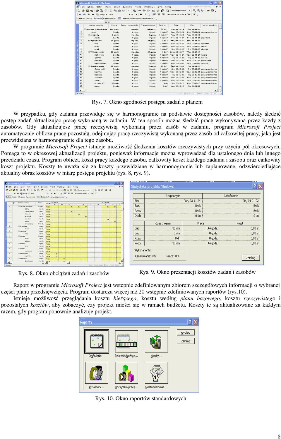 W ten sposób można śledzić pracę wykonywaną przez każdy z zasobów.