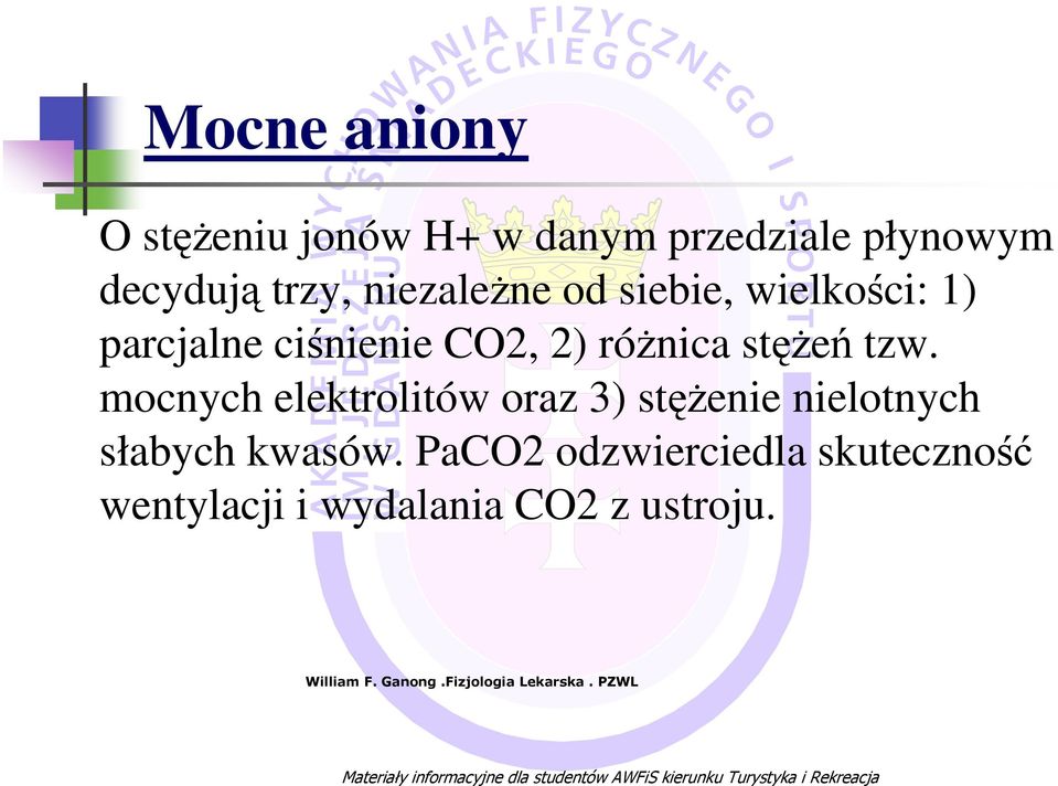 mocnych elektrolitów oraz 3) stęŝenie nielotnych słabych kwasów.
