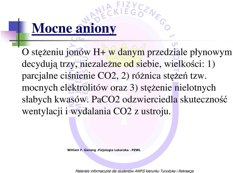 mocnych elektrolitów oraz 3) stęŝenie nielotnych słabych kwasów.