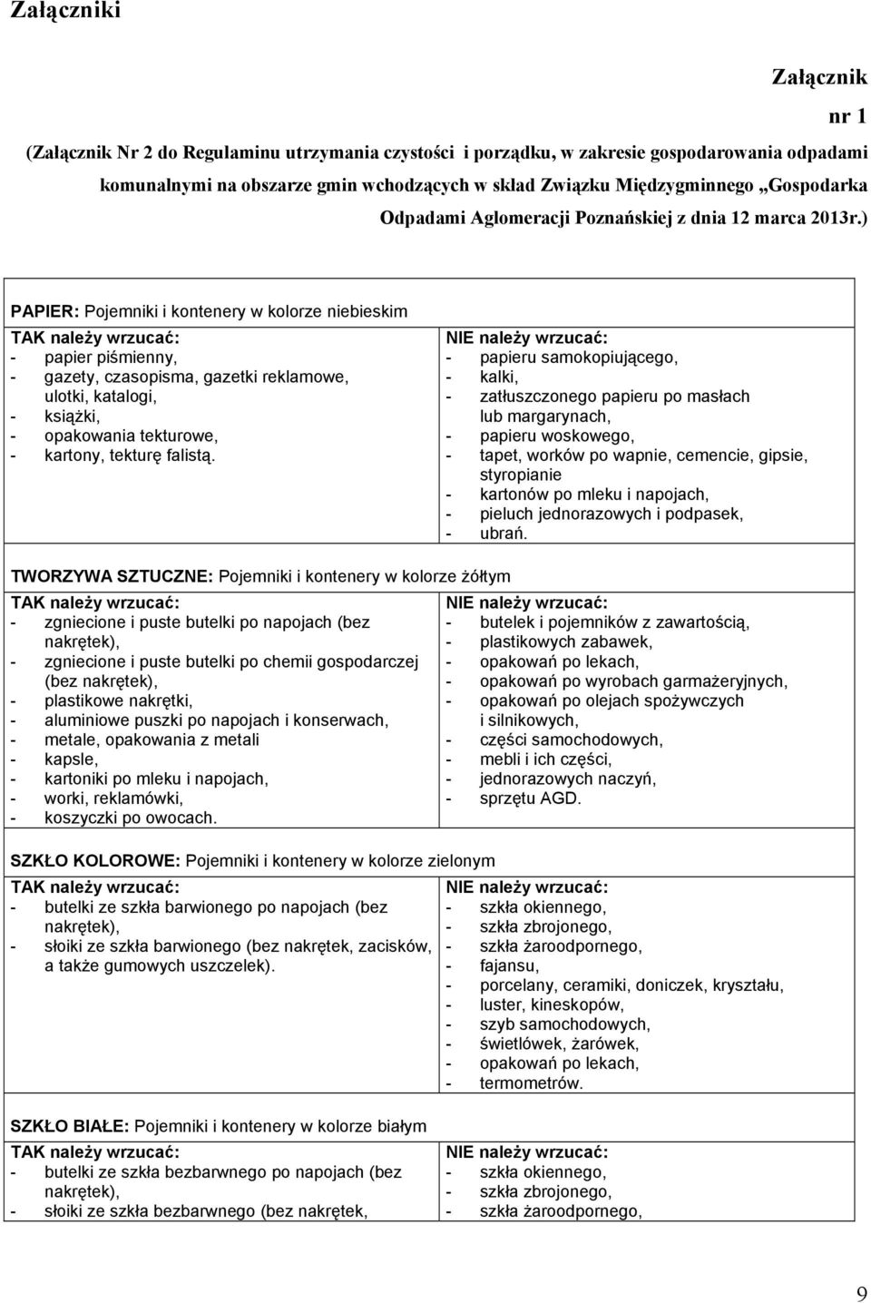 ) PAPIER: Pojemniki i kontenery w kolorze niebieskim TAK należy wrzucać: - papier piśmienny, - gazety, czasopisma, gazetki reklamowe, ulotki, katalogi, - książki, - opakowania tekturowe, - kartony,