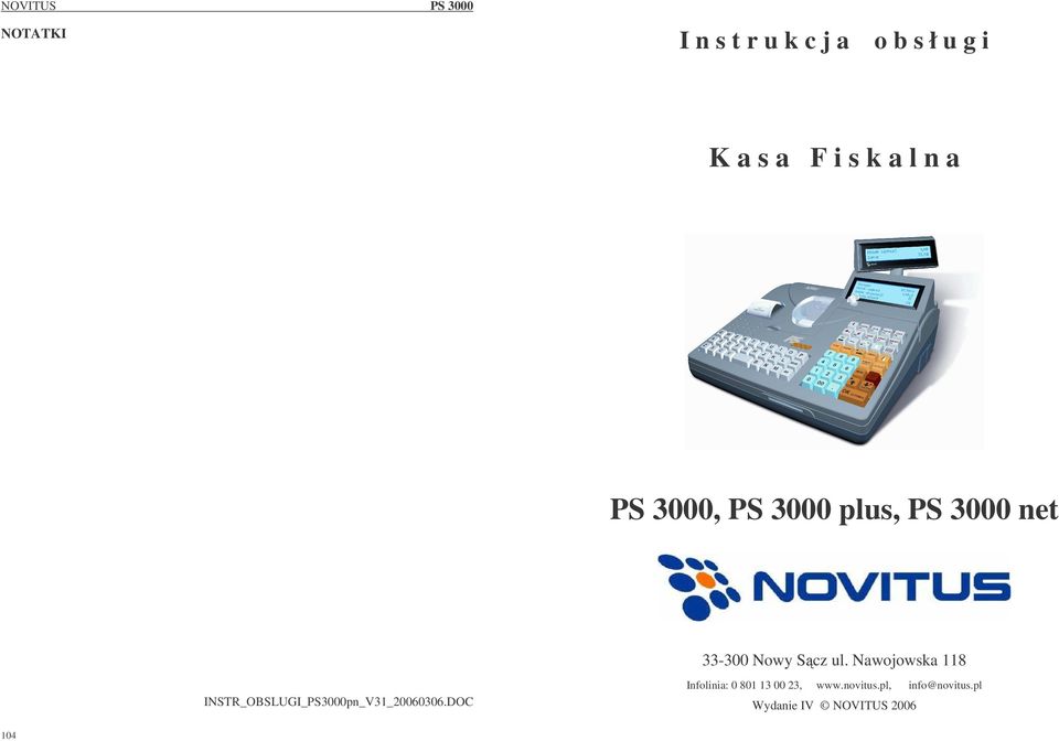 Nawojowska 118 INSTR_OBSLUGI_PS3000pn_V31_20060306.