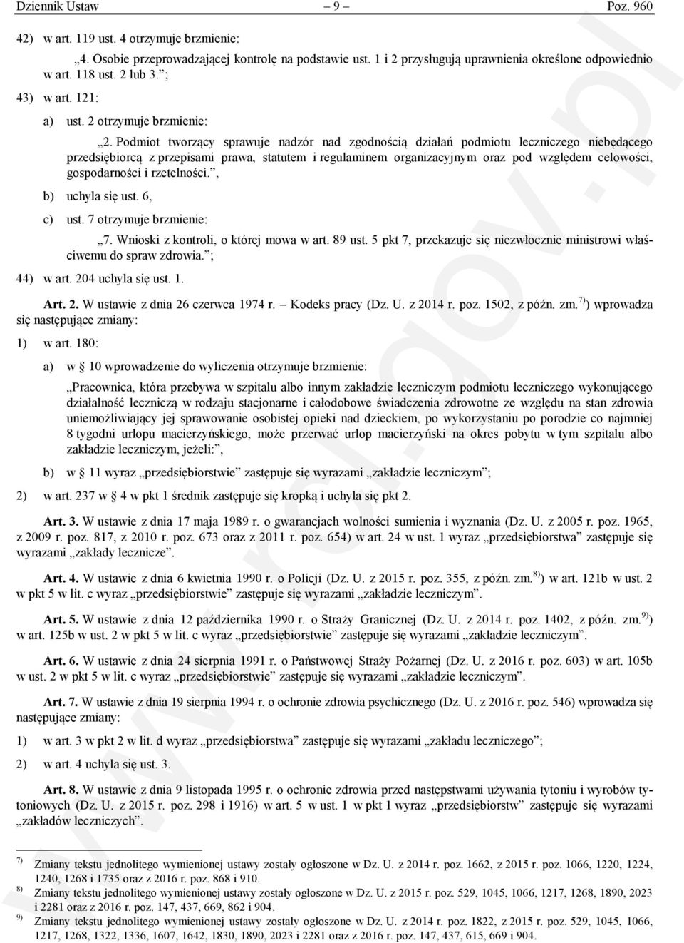 Podmiot tworzący sprawuje nadzór nad zgodnością działań podmiotu leczniczego niebędącego przedsiębiorcą z przepisami prawa, statutem i regulaminem organizacyjnym oraz pod względem celowości,