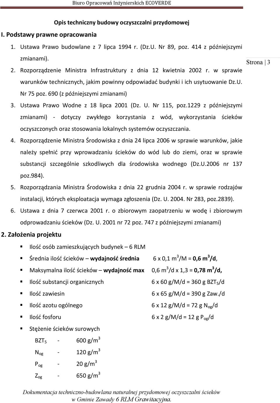 Ustawa Prawo Wodne z 18 lipca 2001 (Dz. U. Nr 115, poz.