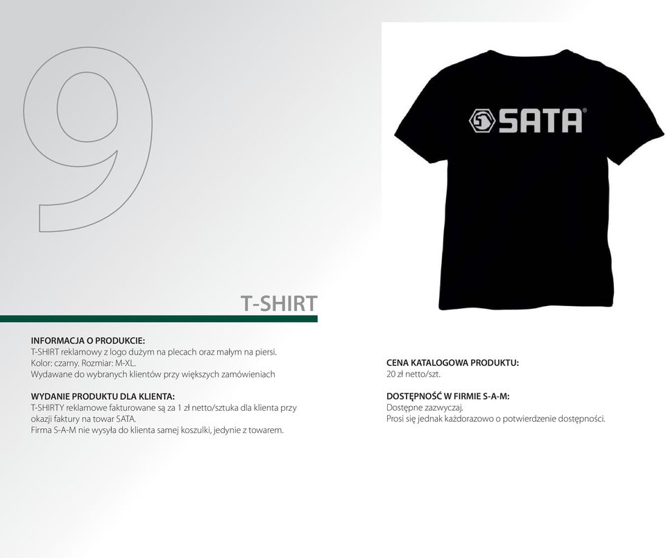 netto/sztuka dla klienta przy okazji faktury na towar SATA.