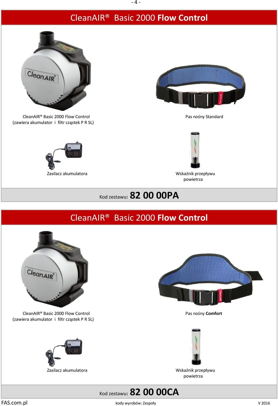 00 00PA CleanAIR Basic 2000 Flow Control CleanAIR Basic 2000 Flow Control (zawiera akumulator i