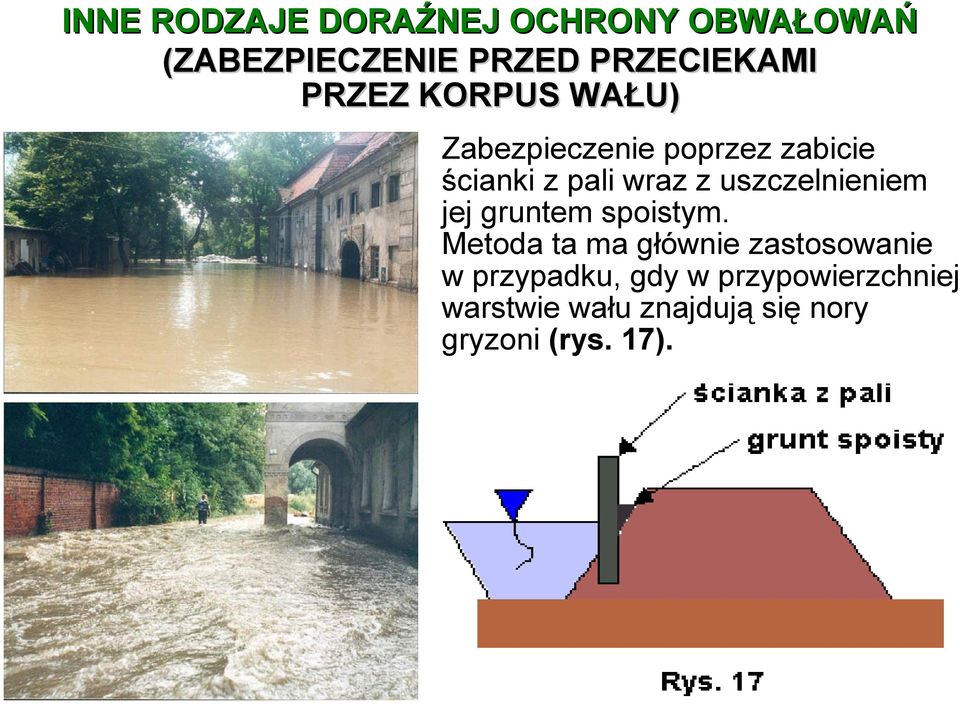 uszczelnieniem jej gruntem spoistym.