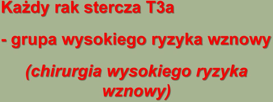 ryzyka wznowy