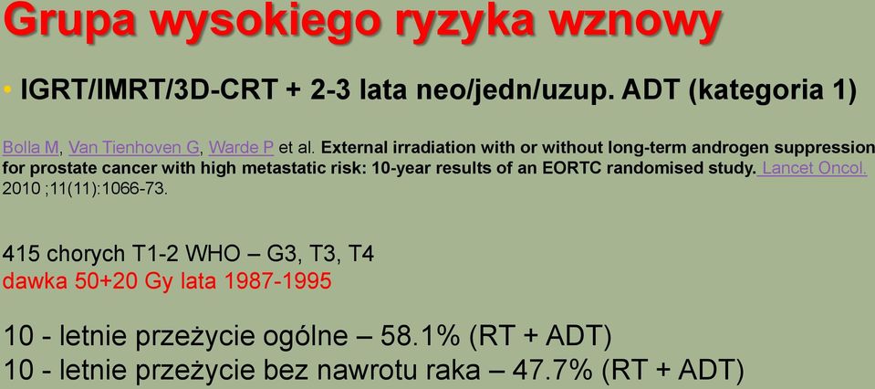External irradiation with or without long-term androgen suppression for prostate cancer with high metastatic risk: 10-year