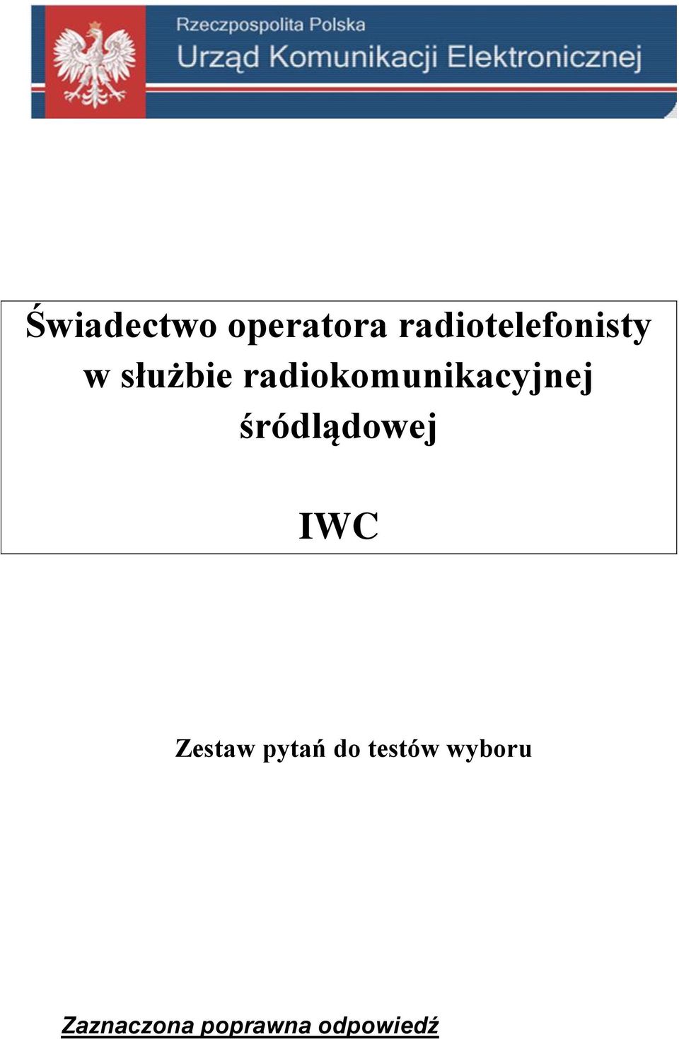 radiokomunikacyjnej śródlądowej IWC