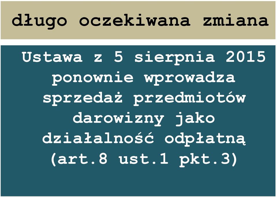 sprzedaż przedmiotów darowizny jako