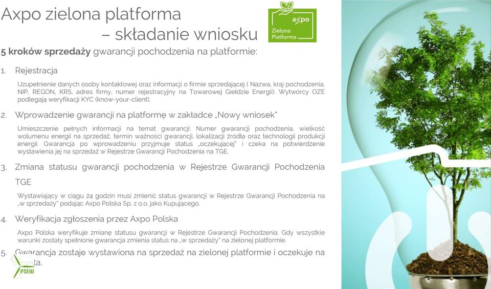 Wytwórcy OZE podlegają weryfikacji KYC (know-your-client). 2.