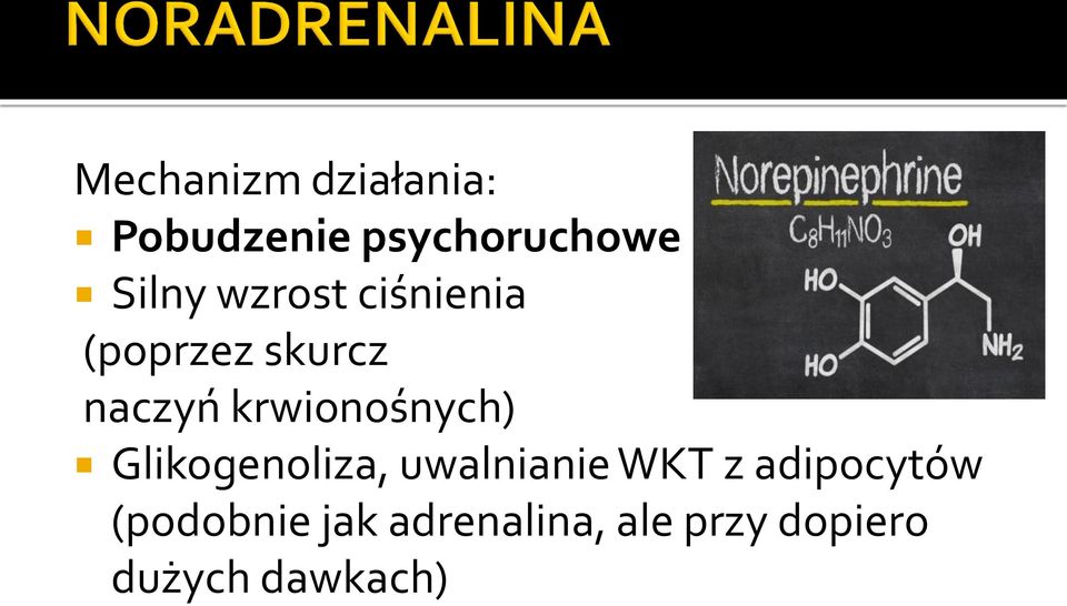 krwionośnych) Glikogenoliza, uwalnianie WKT z