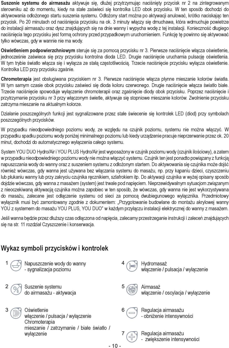 3 minuty włączy się dmuchawa, która wdmuchuje powietrze do instalacji airmasażu oraz dysz znajdujących się na dnie wanny i wypycha wodę z tej instalacji.